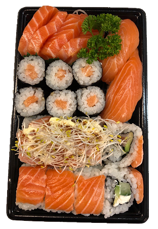 Salmon sushi & sashimi box (21 st./pcs.)